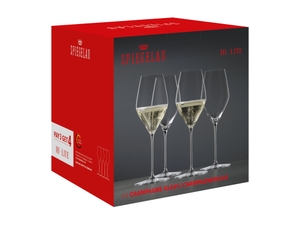 SPIEGELAU Hi-Lite Champagne Glass in the packaging