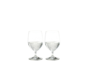 RIEDEL Vinum Water filled with a drink on a white background