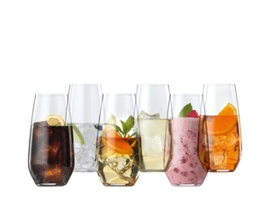 SPIEGELAU Authentis Casual Summer Drinks filled with a drink on a white background
