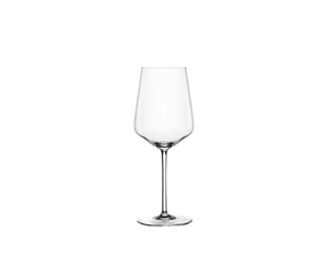 SPIEGELAU Style White Wine filled with a drink on a white background