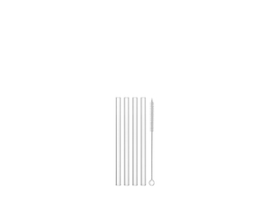 NACHTMANN Accessoires Glass straws long with brush 