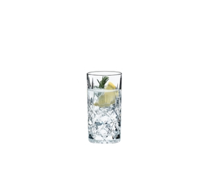 RIEDEL Tumbler Collection RIEDEL Spey Long Drink filled with a drink on a white background