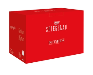SPIEGELAU Definition Burgundy Glass in the packaging