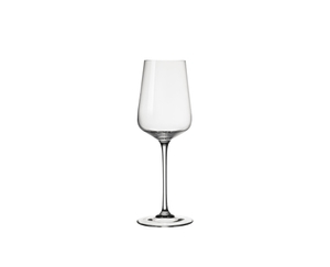 SPIEGELAU Capri White Wine filled with a drink on a white background