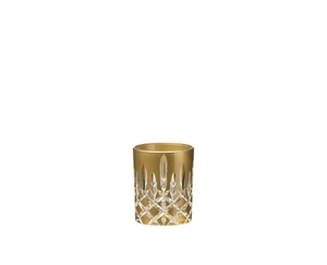 RIEDEL Laudon Tumbler - gold filled with a drink on a white background