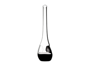 RIEDEL Black Tie Face to Face Decanter filled with a drink on a white background