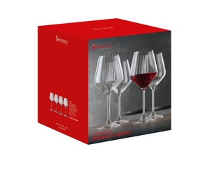 SPIEGELAU Lifestyle Burgundy Glass in the packaging