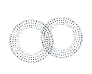 NACHTMANN Bossa Nova Plate - large, 32cm | 12.598in filled with a drink on a white background