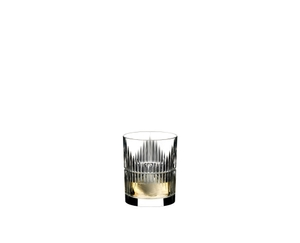 RIEDEL Tumbler Collection Shadows Tumbler filled with a drink on a white background