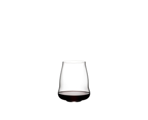 RIEDEL SL Wings To Fly Pinot Noir/Nebbiolo filled with a drink on a white background