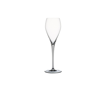 SPIEGELAU Adina Prestige Champagne Glass filled with a drink on a white background