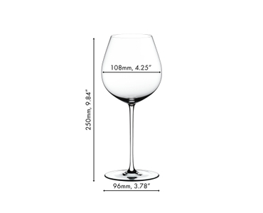 A RIEDEL Fatto A Mano Pinot Noir glass in white stands together with a bottle of wine, a green, a black, a yellow, a red and a dark blue RIEDEL Fatto A Mano Pinot Noir glass against a gray background. 