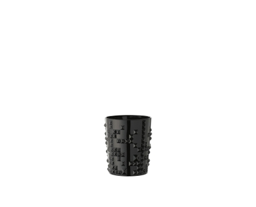 NACHTMANN Punk Whisky Tumbler - jet-black filled with a drink on a white background