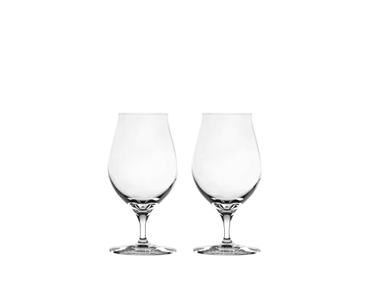 SPIEGELAU Craft Beer Glasses Barrel Aged Beer filled with a drink on a white background