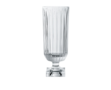 NACHTMANN Minerva Footed Vase - 40.3cm | 15.866in filled with a drink on a white background