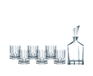 NACHTMANN Aspen Whisky Set filled with a drink on a white background