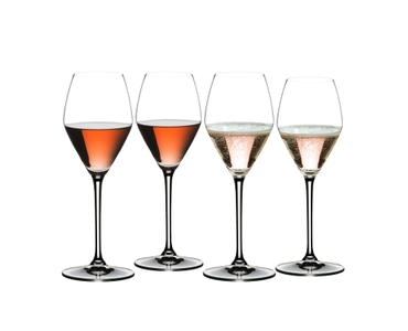 RIEDEL Mixing Set Rosé filled with a drink on a white background