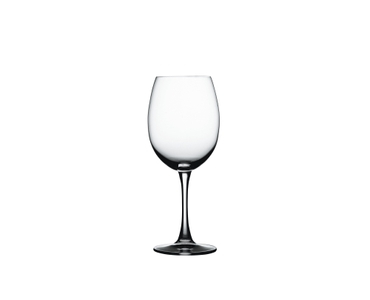 SPIEGELAU Soiree Bordeaux Glass filled with a drink on a white background