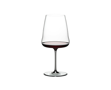 RIEDEL Winewings Cabernet/Merlot filled with a drink on a white background