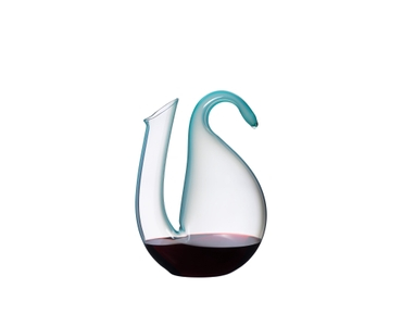 RIEDEL Ayam Decanter - menta filled with a drink on a white background