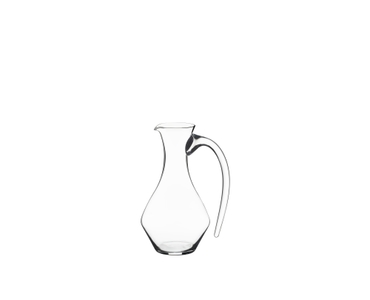 RIEDEL Fatto A Mano Cabernet Decanter filled with a drink on a white background