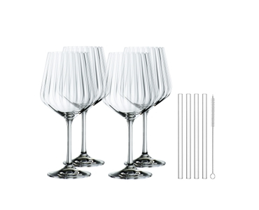 NACHTMANN Tastes Good Gin & Tonic Glasses + Straws 