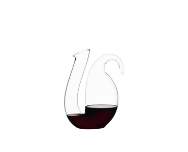 RIEDEL Ayam Decanter filled with a drink on a white background