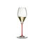RIEDEL Fatto A Mano Performance Champagne Wine Glass - red filled with a drink on a white background