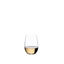 RIEDEL The O Wine Tumbler Riesling filled with a drink on a white background