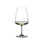 RIEDEL Winewings Riesling filled with a drink on a white background