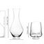 Sample packaging of a SL RIEDEL Stemless Wings Cabernet/Merlot glasses four pack plus a Decanter Merlot as a gift.