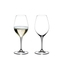RIEDEL Vinum Champagne Wine Glass filled with a drink on a white background