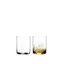 RIEDEL O Wine Tumbler Whisky H2O filled with a drink on a white background