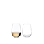 RIEDEL The O Wine Tumbler Riesling/Sauvignon Blanc filled with a drink on a white background