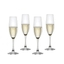 SPIEGELAU Winelovers Champagnerflöte gefüllt mit einem Getränk auf weißem Hintergrund