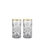 NACHTMANN Noblesse Gold Long Drink Glass filled with a drink on a white background