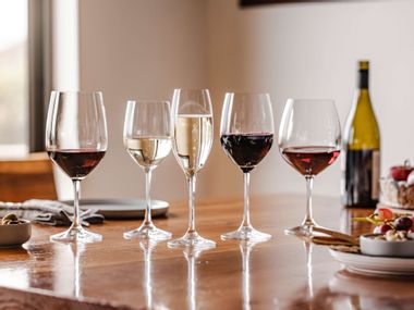 Spiegelau Vino Grande Collection on tabletop