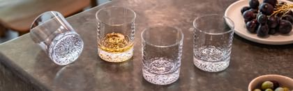 4 bar glasses lined up