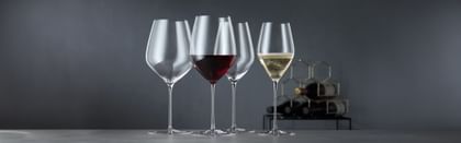 Wine glasses lined up