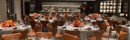 RIEDEL glasses on tabletop at an event by Bennelong Event Hire