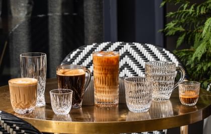 NACHTMANN Barista Glasses, some filled with coffee