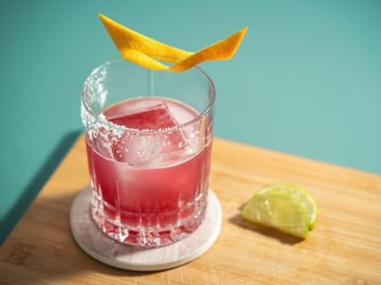 SPIEGELAU Perfect Serve D.O.F. Glass, filled with a red wine margarita