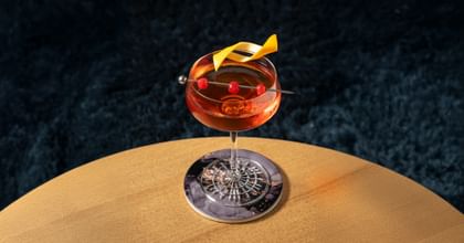 Cranberry Manhattan served in Spiegelau Perfect Serve