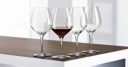 various glasses on a table