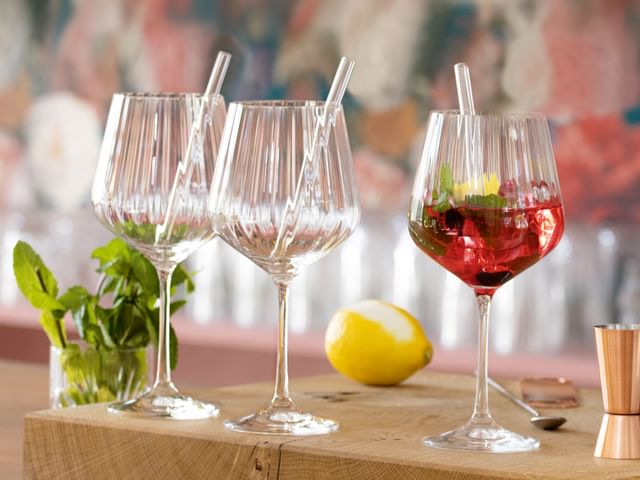 Verres à gin tonic NACHTMANN avec pailles en verre